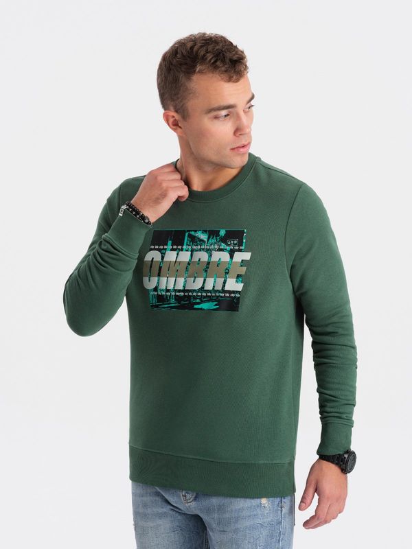 Ombre Ombre Men's printed over-the-head sweatshirt - green