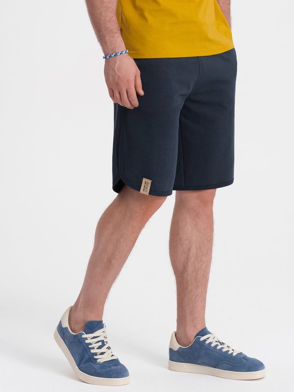 Ombre Ombre Men's rounded leg sweat shorts - navy blue