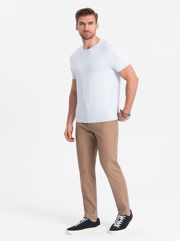 Ombre Ombre Men's SLIM FIT chino pants - light brown