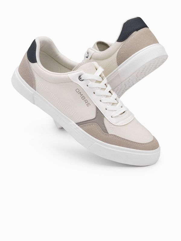 Ombre Ombre Men's sneaker shoes with colorful accents - cream