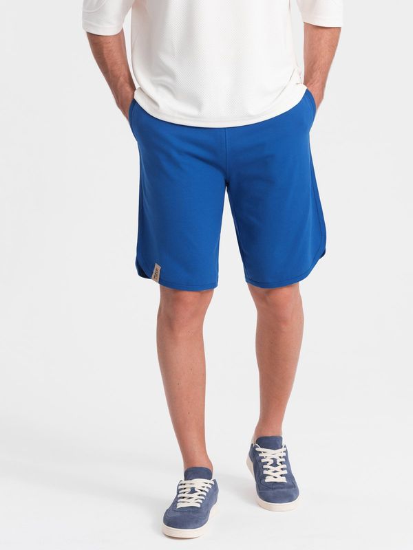 Ombre Ombre Men's sweat shorts with rounded leg - blue