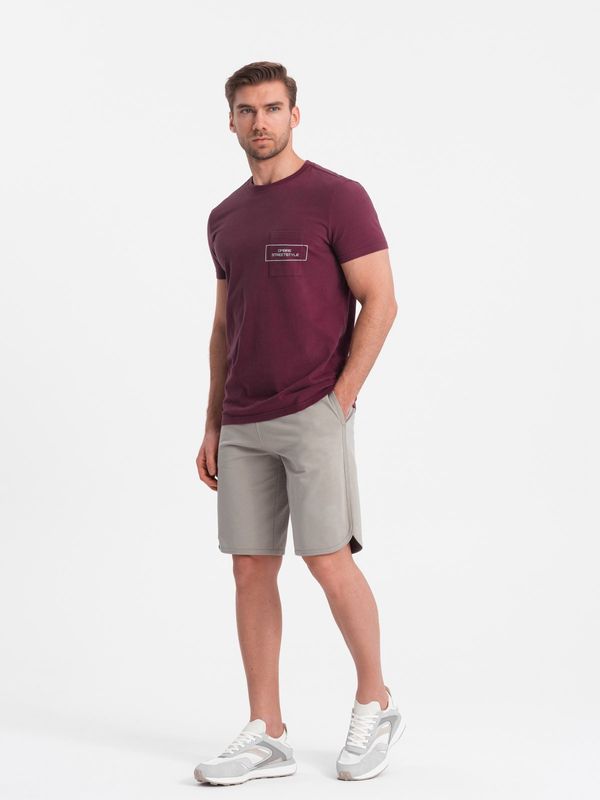 Ombre Ombre Men's sweat shorts with rounded leg - dark beige