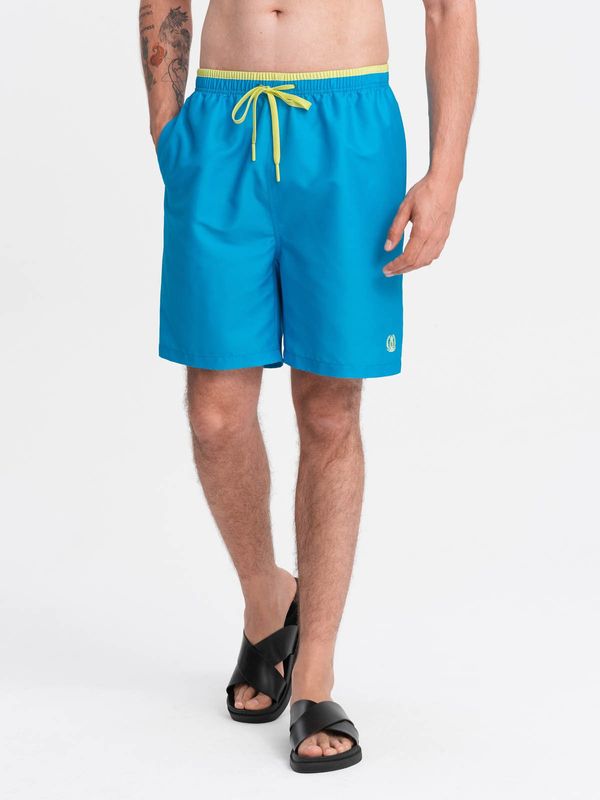 Ombre Ombre Men's swim shorts with two-tone welt - blue