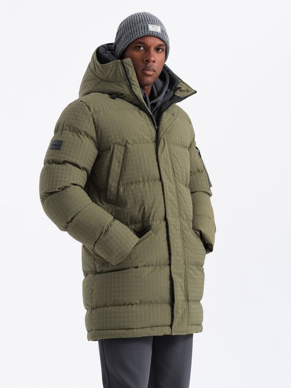 Ombre Ombre Outdoor long men's parka jacket - olive