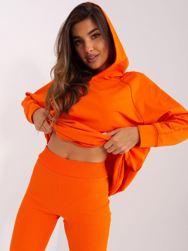 Fashionhunters Orange casual set with shorts