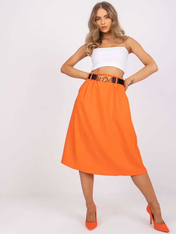 Fashionhunters Orange elegant trapezoidal skirt