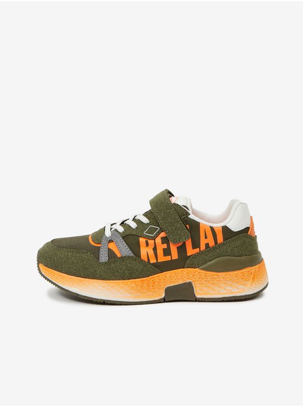 Replay Orange-green kids sneakers with suede details Replay - Girls