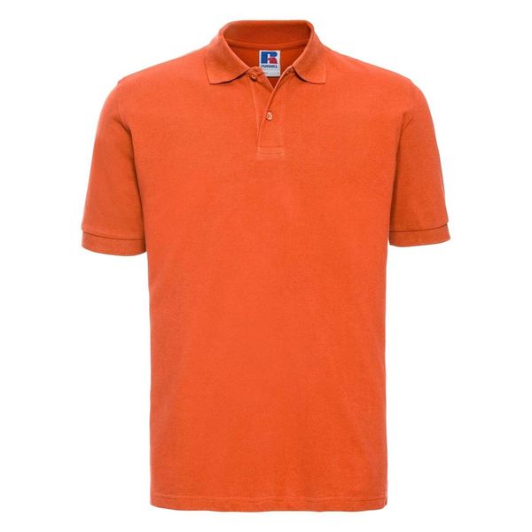 RUSSELL Orange Men's Polo Shirt 100% Cotton Russell