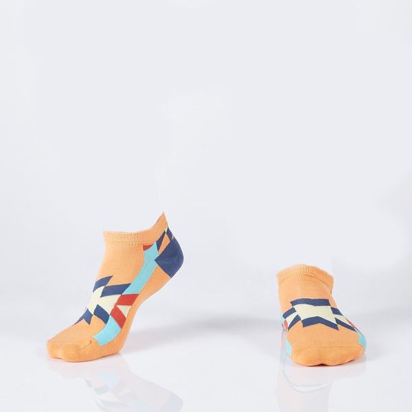 FASARDI Orange short socks for men with Aztec patterns