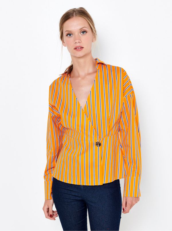 CAMAIEU Orange Striped Blouse CAMAIEU - Women