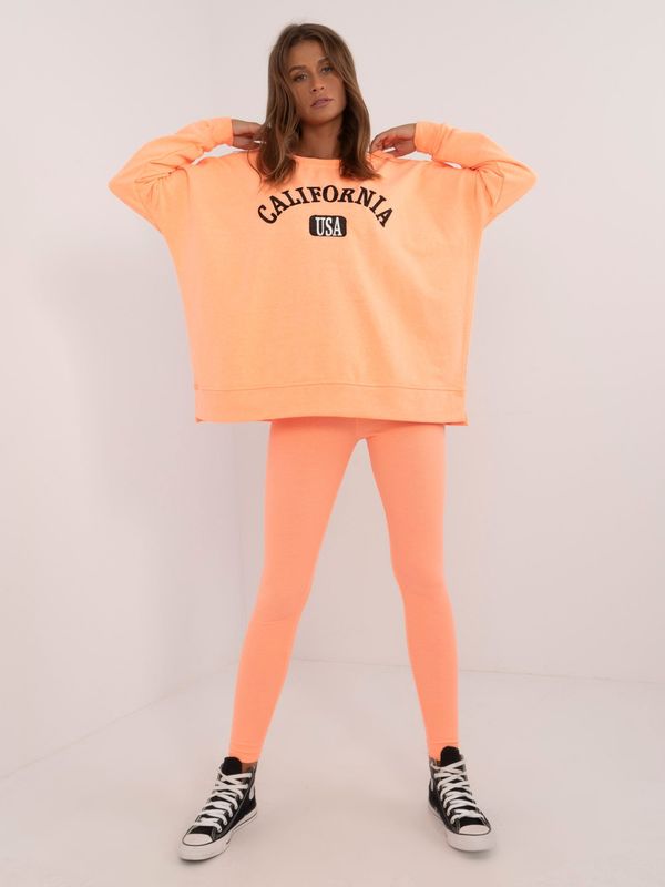 Fashionhunters Orange tracksuit with leggings