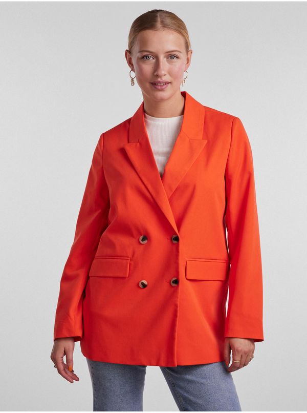 Pieces Orange Women's Oversize Jacket Pieces Thelma - Women's