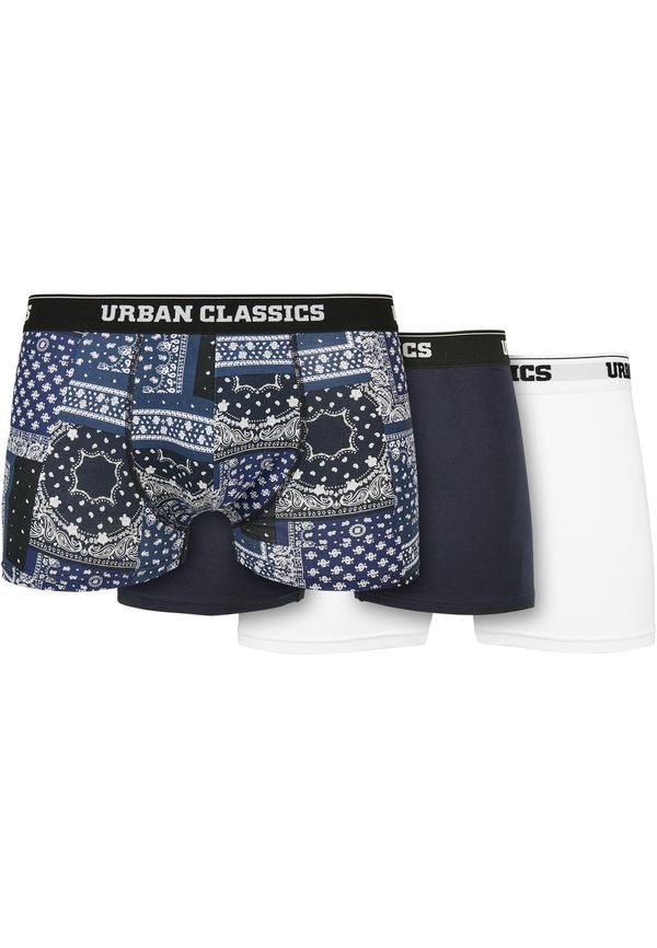 UC Men Organic Boxer Shorts 3-Pack Scarf Navy+Navy+White