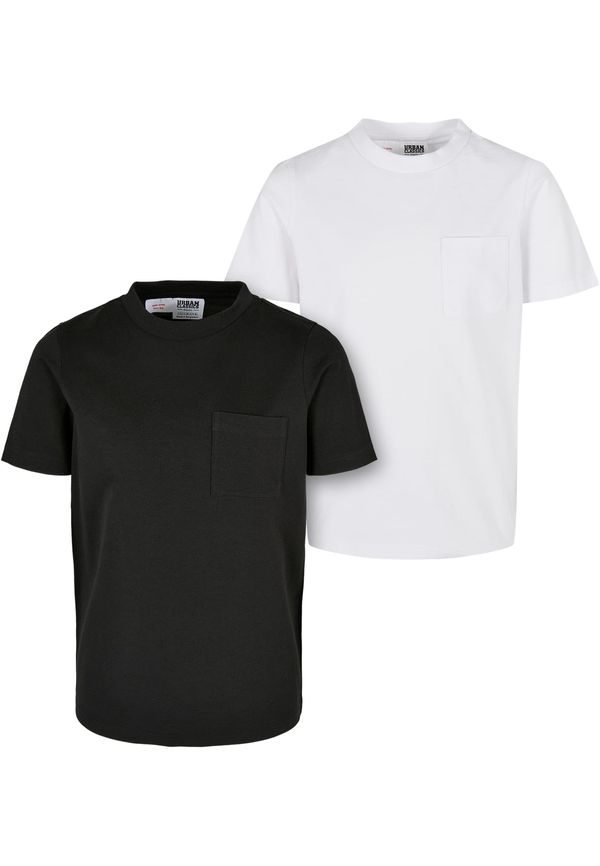 Urban Classics Kids Organic cotton pocket t-shirt for boys, 2 pack, black/white