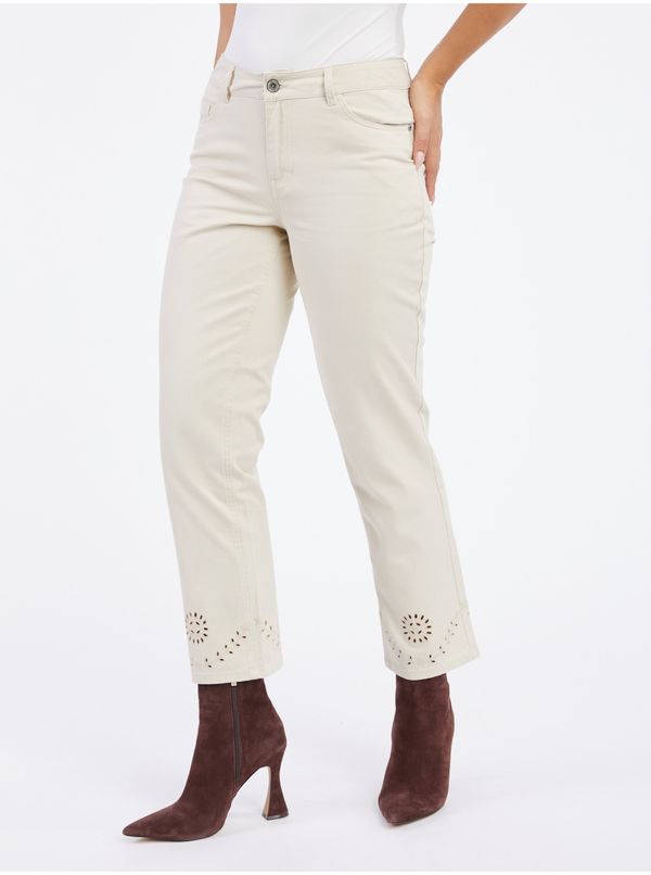Orsay Orsay Beige Women's Cropped Straight Fit Jeans - Women's