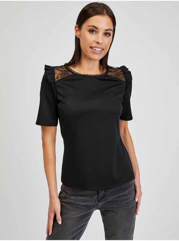 Orsay Orsay Black Women's T-Shirt with Neckline - Women