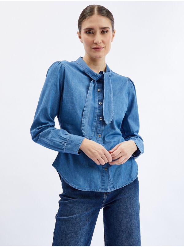 Orsay Orsay Blue Denim Shirt with Decorative Detail - Women