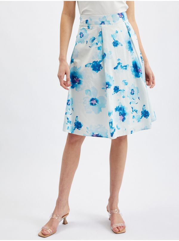 Orsay Orsay Blue-White Ladies Flowered Skirt - Women