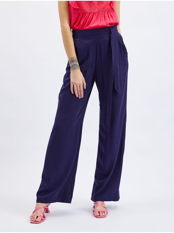 Orsay Orsay Dark blue women's wide trousers - Women