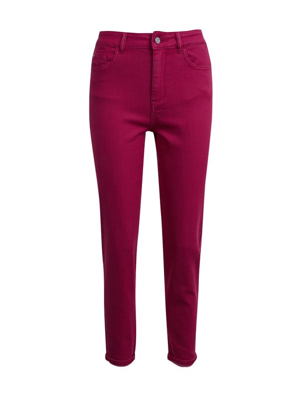 Orsay Orsay Dark Pink Women's Shortened Slim Fit Jeans - Women