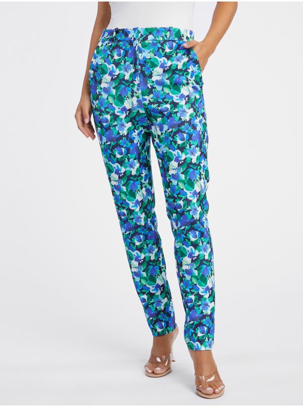 Orsay Orsay Green-Blue Ladies Flowered Pants - Women