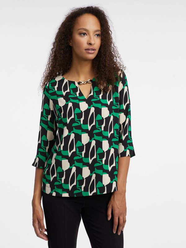 Orsay Orsay Green Ladies Patterned Blouse - Women
