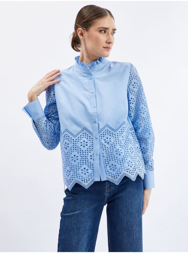 Orsay Orsay Light blue lady blouse with decorative details - Women