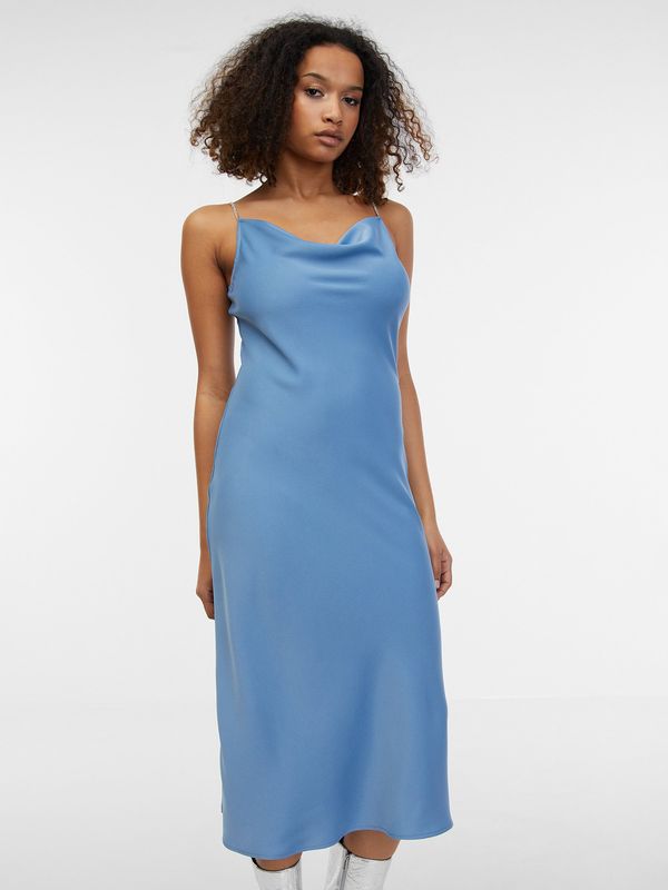 Orsay Orsay Light Blue Women's Satin Midi Dress - Women's