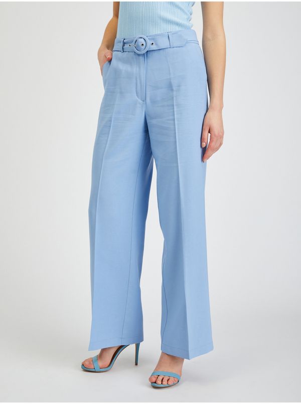 Orsay Orsay Light blue womens wide trousers with belt - Women