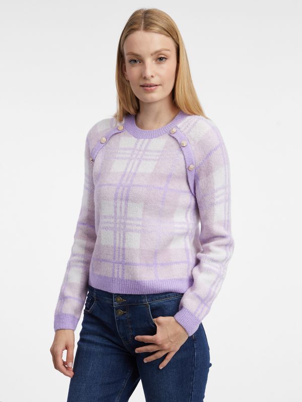 Orsay Orsay Light Purple Women's Check Sweater - Women