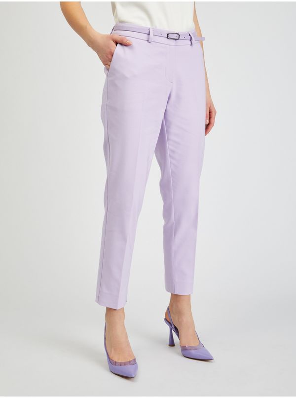 Orsay Orsay Light Purple Womens Shortened Pants with Strap - Women