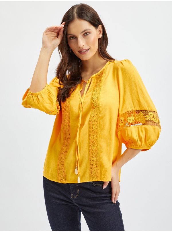 Orsay Orsay Orange Women's Blouse with Lace - Women