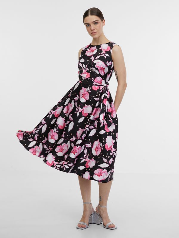 Orsay Orsay Pink & Black Women's Floral Midi Dress - Women