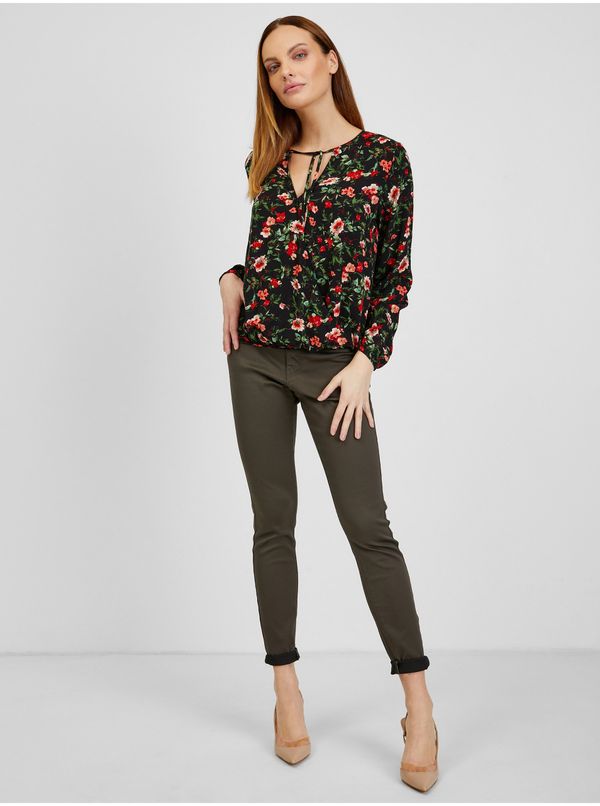 Orsay Orsay Red-Black Ladies Floral Blouse - Women