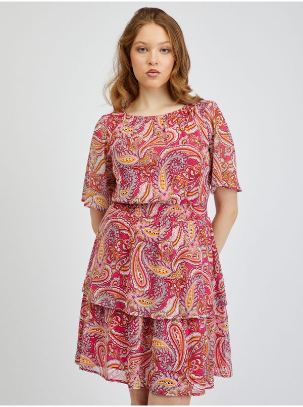 Orsay Orsay Red-Pink Ladies Patterned Dress - Women