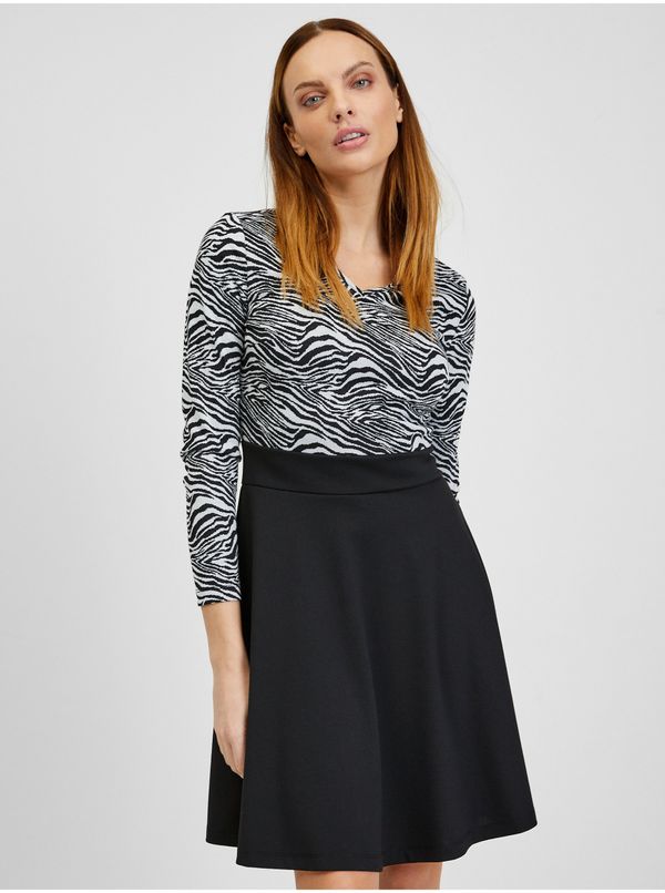 Orsay Orsay White and Black Women Patterned Dress - Women