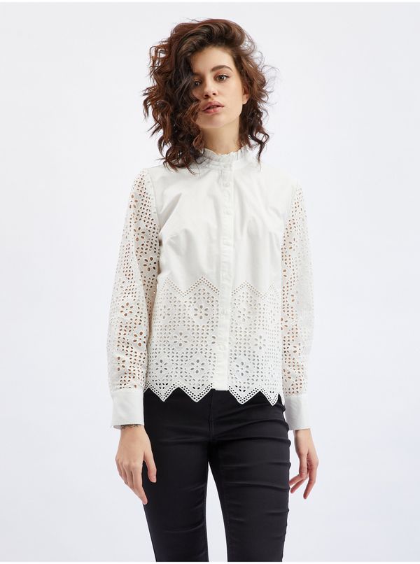 Orsay Orsay White Women's Blouse with Decorative Details - Women