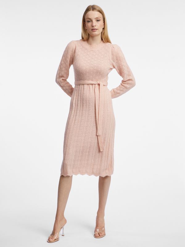 Orsay Orsay Women's Light Pink Sweater Dress with Wool - Women