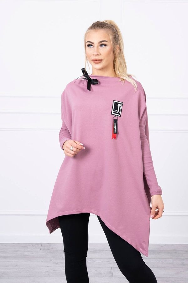 Kesi Oversize sweatshirt with asymmetrical sides dark pink