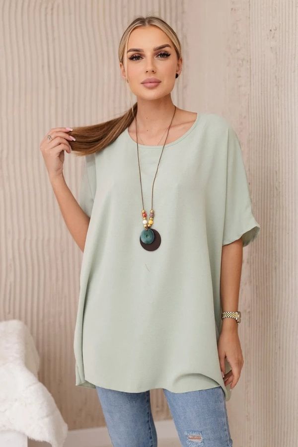 Kesi Oversized blouse with pendant light mint