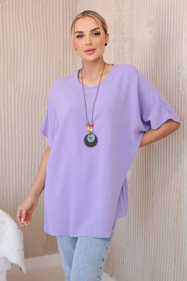 Kesi Oversized blouse with pendant light purple
