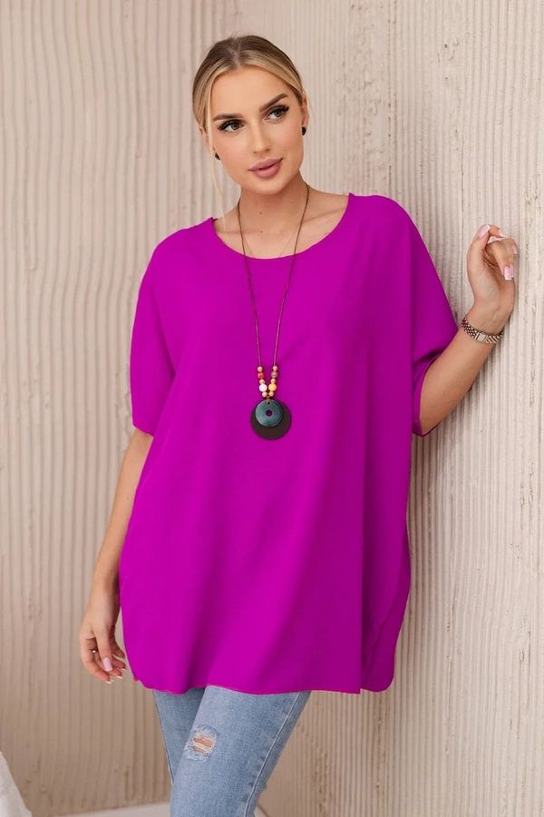 Kesi Oversized blouse with pendant purple color
