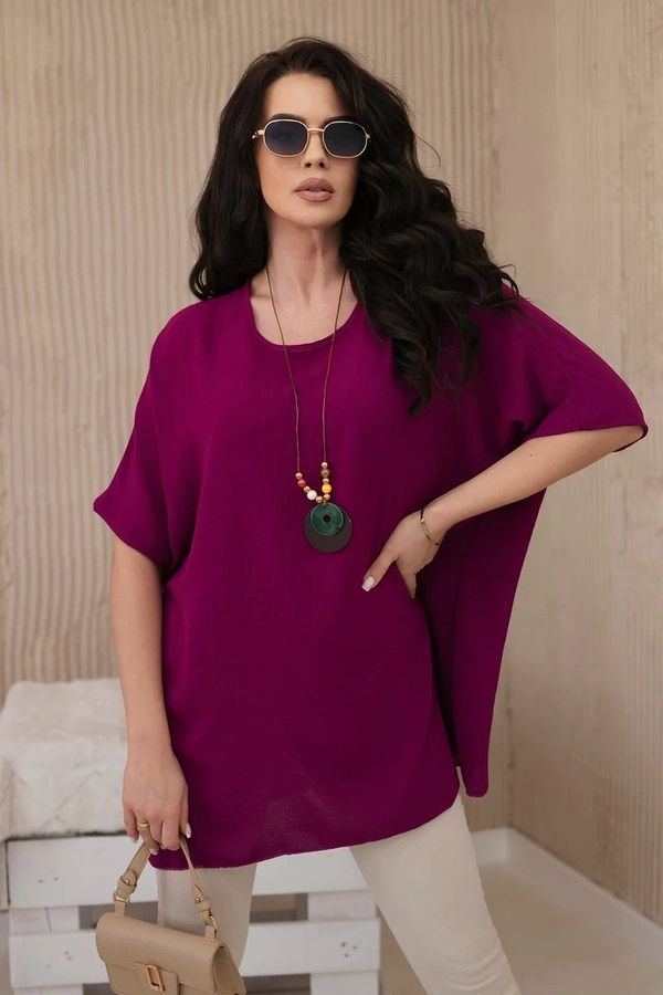 Kesi Oversized blouse with plum pendant