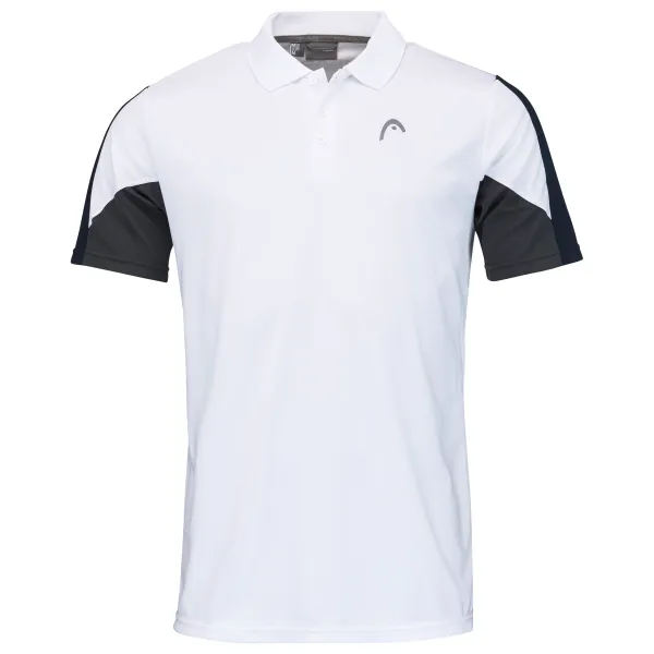 Head Pánské tričko Head  Club 22 Tech Polo Shirt Men White/Dark Blue  L