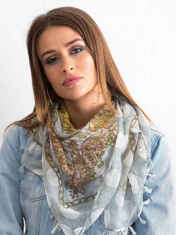 Fashionhunters Patterned grey scarf