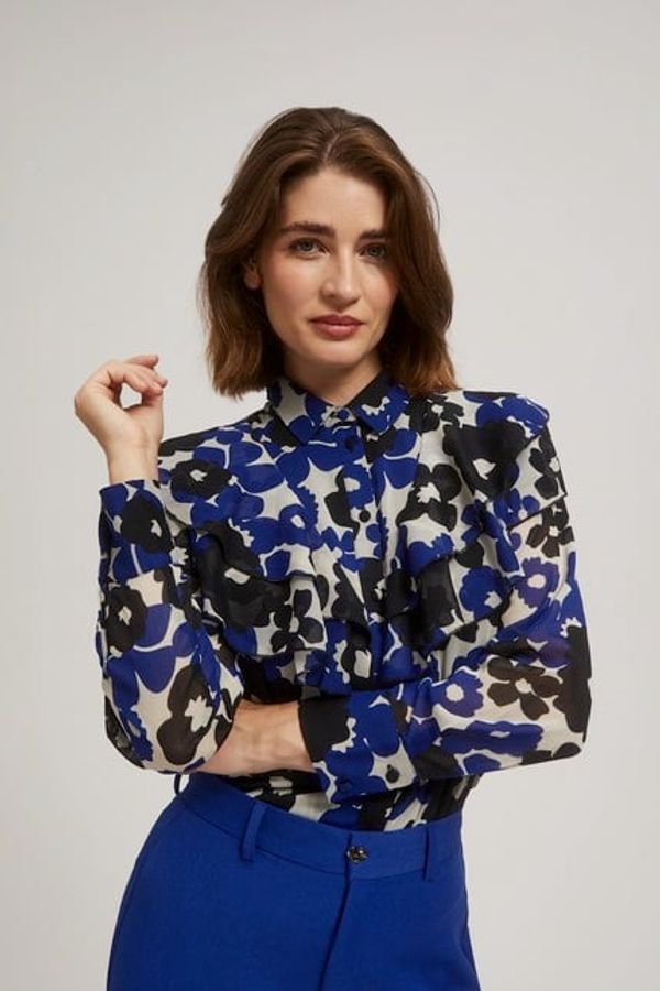 Moodo Patterned shirt with ruffles