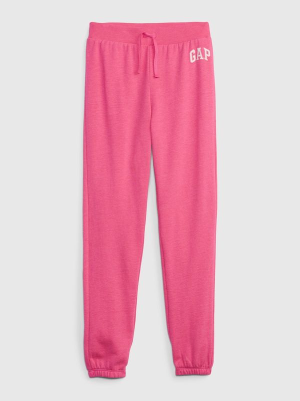 GAP Pink girls' sweatpants jogger logo GAP french terry