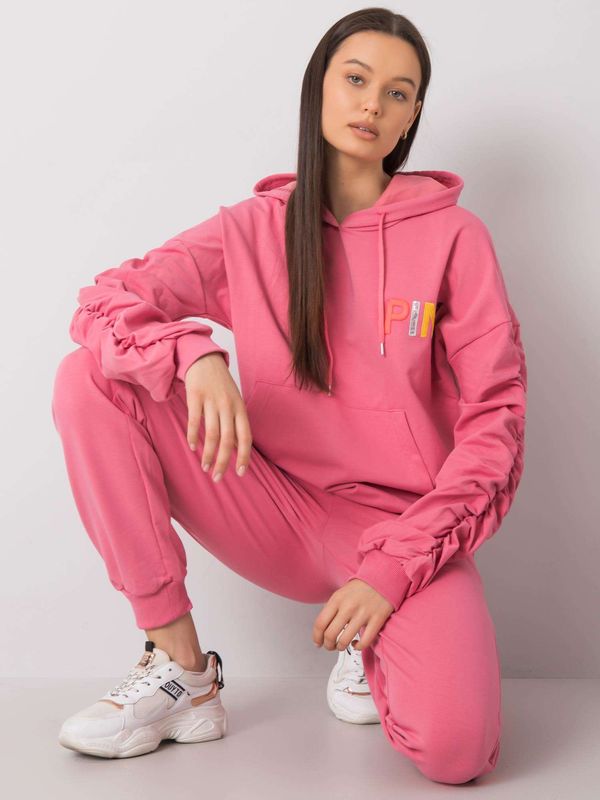 Fashionhunters Pink two-piece sweatshirt