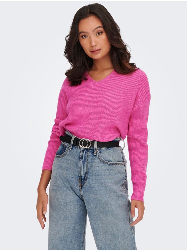 Only Pink Womens Rib Sweater ONLY Camilla - Women
