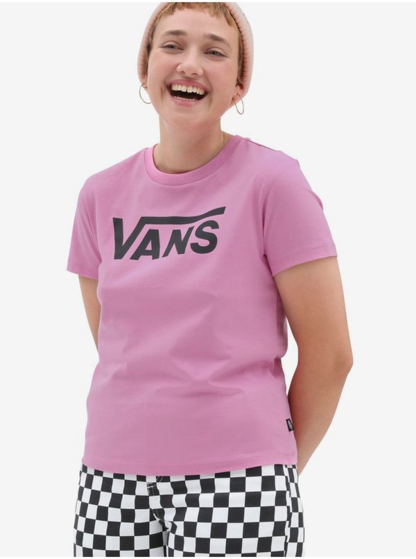 Vans Pink Women's T-Shirt VANS WM FLYING V CREW TEE - Women